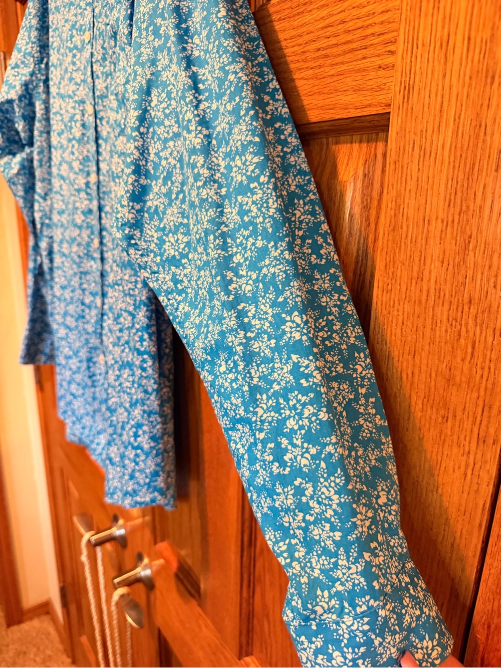 Cinch Men's Turquoise Blue Floral Button-Down Shirt - Picture 5 of 5
